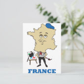 Cartoon Frankrijk Briefkaart (Staand voorkant)
