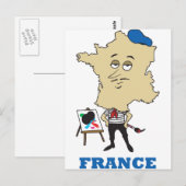 Cartoon Frankrijk Briefkaart (Voorkant / Achterkant)