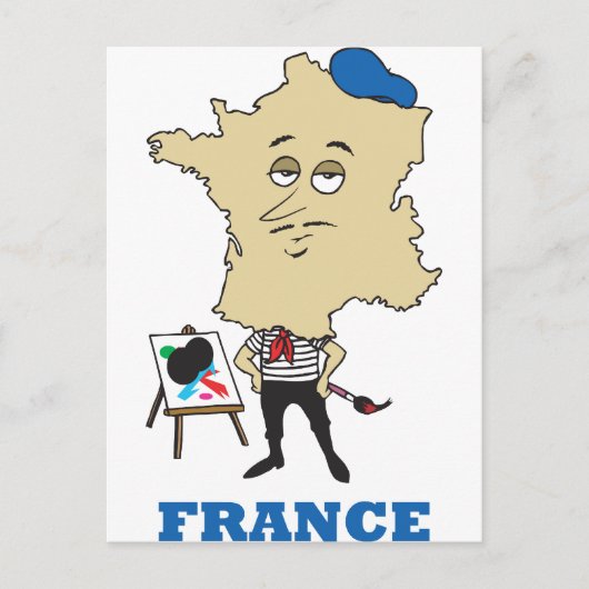 Cartoon Frankrijk Briefkaart (Voorkant)