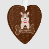 Cartoon Franse Bulldog Cute Puppy Hondenliefhebber Ornament (voorkant)