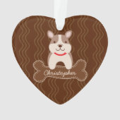 Cartoon Franse Bulldog Cute Puppy Hondenliefhebber Ornament (achterkant)