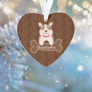 Cartoon Franse Bulldog Cute Puppy Hondenliefhebber Ornament