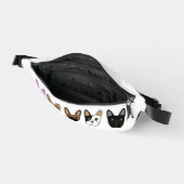 Cartoon Franse Bulldog Gezicht Hondentraktatie Heuptasje (Open)