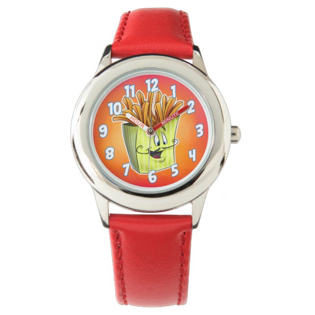 Cartoon Franse fry watch Horloge (Voorkant)