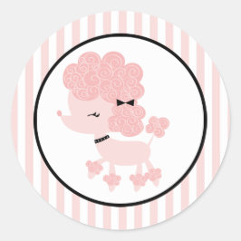 Cartoon Franse Poedel Ronde Sticker