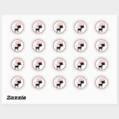 Cartoon Franse Poedel Ronde Sticker (Vel)