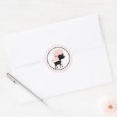 Cartoon Franse Poedel Ronde Sticker (Envelop)