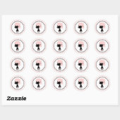 Cartoon Franse Poedel Ronde Sticker (Vel)