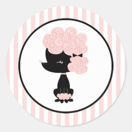 Cartoon Franse Poedel Ronde Sticker
