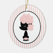Cartoon Franse Poodle Custom-Ornamenten Keramisch Ornament (Links)