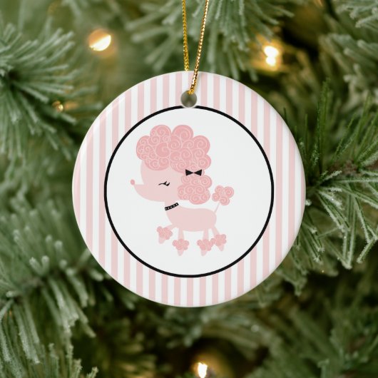 Cartoon Franse Poodle Custom-Ornamenten Keramisch Ornament (Boom)