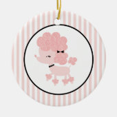 Cartoon Franse Poodle Custom-Ornamenten Keramisch Ornament (Voorkant)