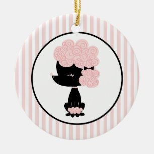 Cartoon Franse Poodle Op Maat Gemaakte Sieraden Keramisch Ornament