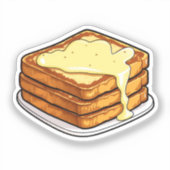 Cartoon franse toast sticker (Voorkant)