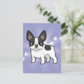 Cartoon French Bulldog Briefkaart (Staand voorkant)