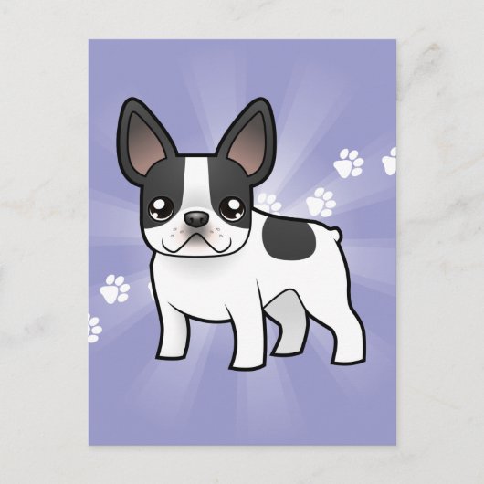 Cartoon French Bulldog Briefkaart (Voorkant)