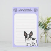 Cartoon French Bulldog Briefpapier (Staand voorkant)