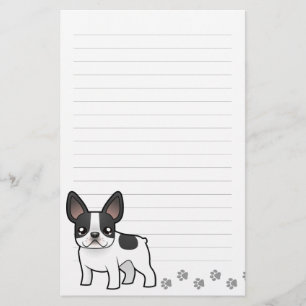 Cartoon French Bulldog Briefpapier