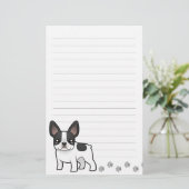 Cartoon French Bulldog Briefpapier (Staand voorkant)