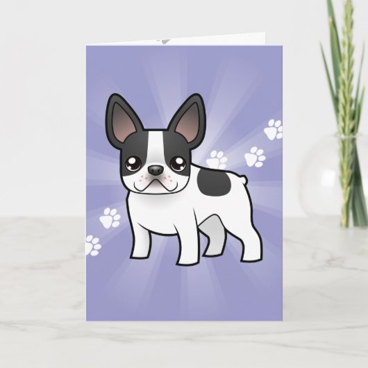Cartoon French Bulldog Kaart (Voorkant)