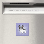 Cartoon French Bulldog Magneet (Insitu (Vaatwasser))