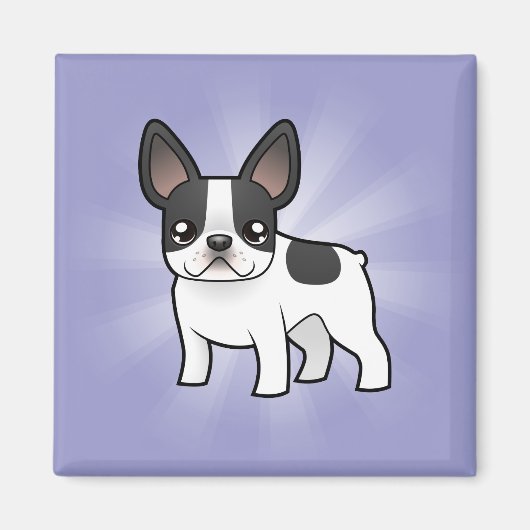 Cartoon French Bulldog Magneet (Voorkant)