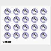 Cartoon French Bulldog Ronde Sticker (Vel)