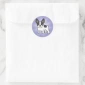 Cartoon French Bulldog Ronde Sticker (Tas)
