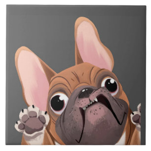 Cartoon French Bulldog Tegeltje