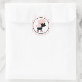 Cartoon French Poodle Ronde Sticker (Tas)