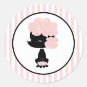 Cartoon French Poodle Ronde Sticker (Voorkant)