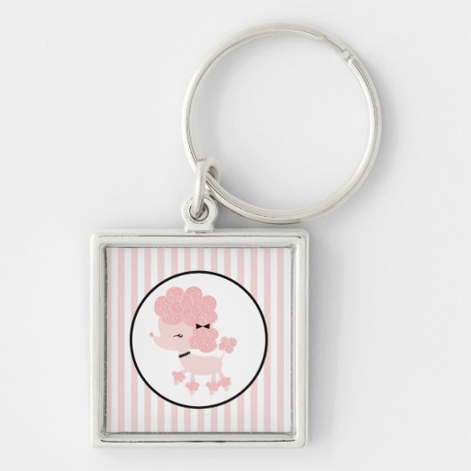Cartoon French Poodle Sleutelhanger (Voorkant)
