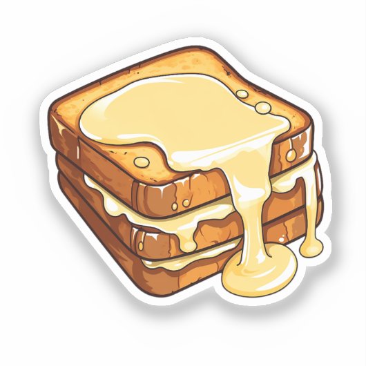 Cartoon french toast sticker (Voorkant)