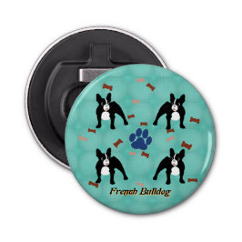 Cartoon Frenchie Button Flesopener