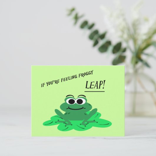 Cartoon Frog Briefkaart (Staand voorkant)