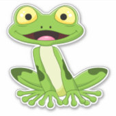 Cartoon Frog Custom-Cut Vinyl Sticker (Voorkant)