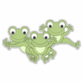 Cartoon Frog Custom-Cut Vinyl Sticker (Voorkant)