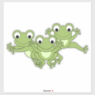 Cartoon Frog Custom-Cut Vinyl Sticker