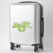 Cartoon Frog Custom-Cut Vinyl Sticker (Koffer)