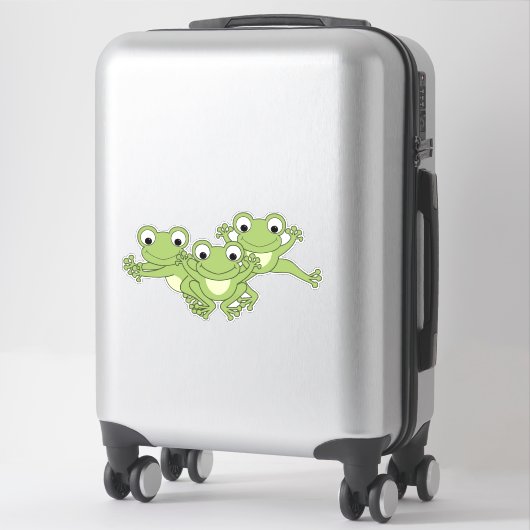 Cartoon Frog Custom-Cut Vinyl Sticker (Koffer)