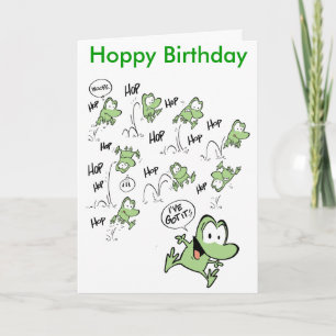 Cartoon Frog Happy Birthday Kaart
