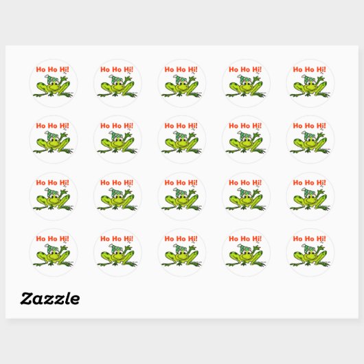 Cartoon Frog Kerst sticker (Vel)