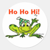 Cartoon Frog Kerst sticker (Voorkant)