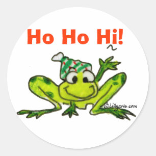 Cartoon Frog Kerst sticker