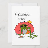 Cartoon Frog op de Beach Retirement Party Kaart (Voorkant)