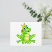 Cartoon frog prince briefkaart (Staand voorkant)