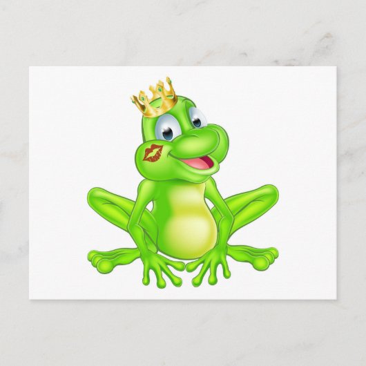 Cartoon frog prince briefkaart (Voorkant)