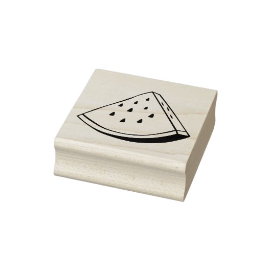 Cartoon Fruit Watermeloen Slice Wood Art Stamp Rubberstempel (Stempel)