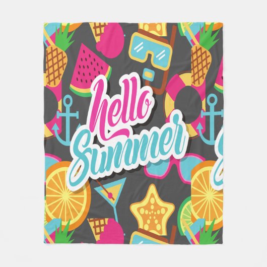 Cartoon Fruits Fleece Blanket (Voorkant)