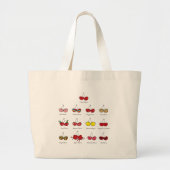 Cartoon Fun Comic Funny Cheeky Red Cherry Grote Tote Bag (Voorkant)